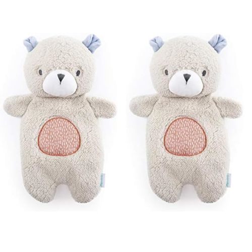 Ingenuity Premium Soft Mini Bean Bag Plush, Nate The Teddy Bear, Ages Newborn and up. (Pack of 2)