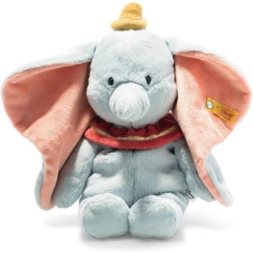Steiff Disney Soft Cuddly Friends Dumbo 12", Premium Stuffed Animal, Light Blue Lightblue