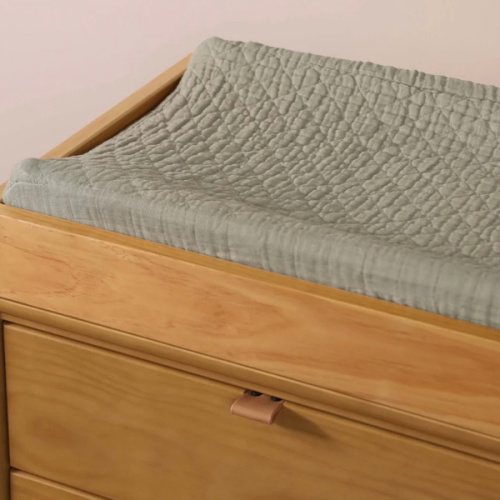 Quilted Changing Pad Cover in GOTS Certified Organic Muslin Cotton