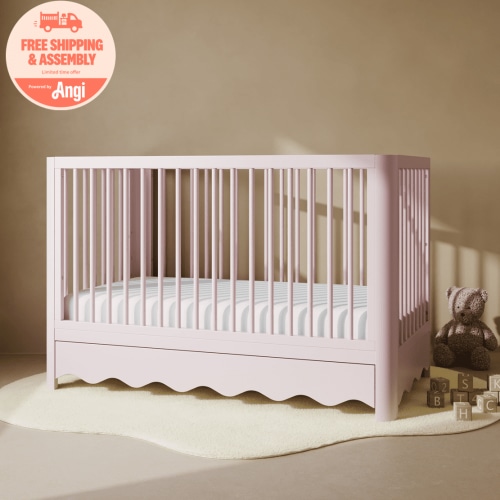 Art of Nursery by Storkcraft Casablanca 5-in-1 Convertible Baby Crib with Drawer, Blush