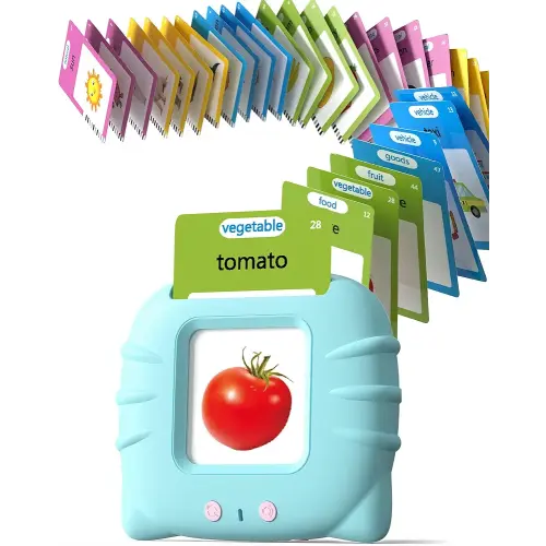 Talking Flash Cards for Toddlers 1 2 3 4 Year Olds, Montessori Language Learning with 224 Words, Pocket Speech Therapy Tools, and Speech Development Educational Playthings for Children