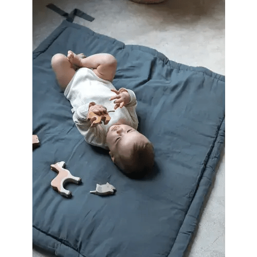 Cotton Play Mat - Blue Mouse