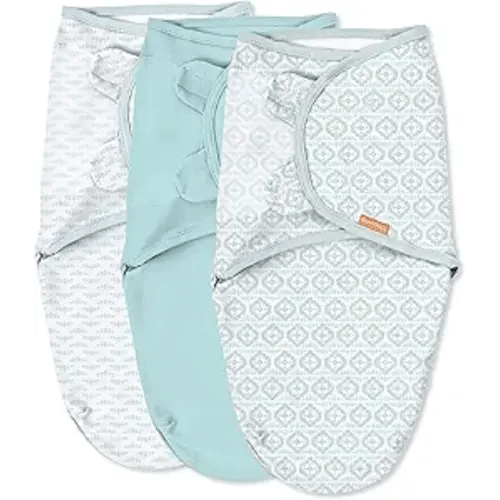SwaddleMe by Ingenuity Original Swaddle, Size Small/Medium, For Ages 0-3 Months, 7-14 Pounds, Up to 26 Inches Long, 3-Pack Baby Swaddle Blanket Wrap