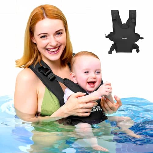 Baby Carrier, Dual-Use Adjustable Baby Sling Support Infant Chest Holder with Drawstring Backpack for Newborn to Toddler 13-33 lbs Swimming Pool Beach Land (Black)