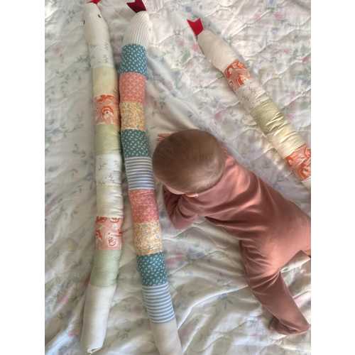 Patchwork Plush Snake, Kids Toy, Playroom Pillow