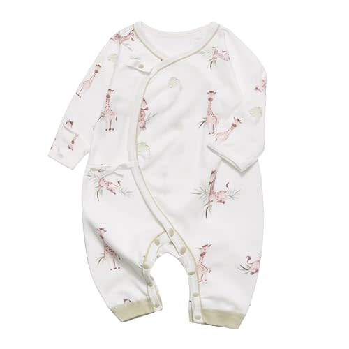 Cherie Kids 100% Organic Cotton Soft 0-6 Months Newborn Baby Romper Jumpsuits for Boys and Girls Unisex Long Sleeve