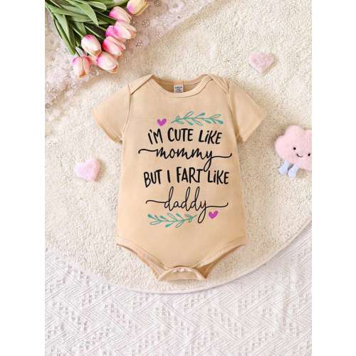 Baby Girl Summer Casual Slogan Heart Printed Bodysuit | SHEIN USA