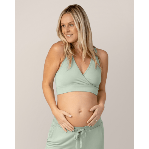 French Terry Racerback Nursing & Sleep Bra | Aqua Mist