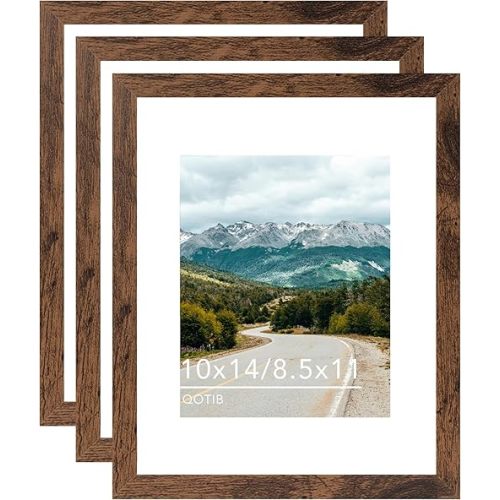 10x14 Picture Frame, Deep Brown, 3 Pack