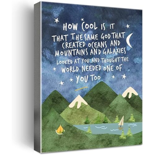 Same God Creation Wall Art,Mountain Wall Art for Nursery Toddler Boy Room Decor,Inspirational Wall Decor Christian Kids Canvas Framed Poster Print,Adoption Gifts First Communion Gifts for Boys