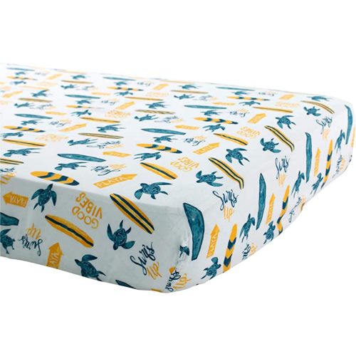 Bebe au Lait Oh So Soft Muslin Crib Sheet, Surf