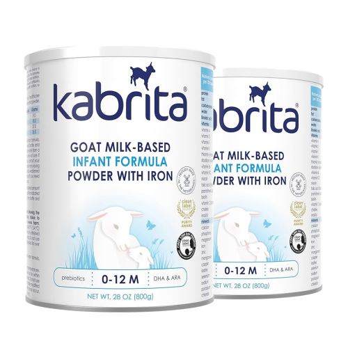 Kabrita Goat Milk Infant Formula - Easy to Digest Baby Formula 0-12 Months - Contains Prebiotics, Iron, DHA, Non-GMO - Gentle on Sensitive Tummies - Formula Supporting Gut Health & Sleep - 28oz (Pack of 2)