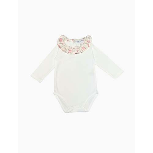 Long Sleeve Bodysuit in Twill Rose Romance