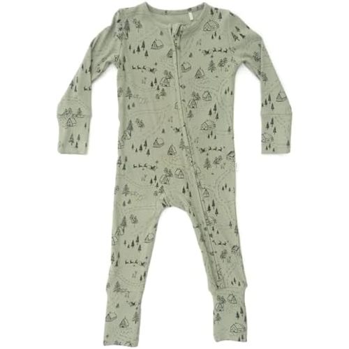 Organic Baby Bamboo Rompers with 11 Signature Prints - Infant Zipper Jumpsuits