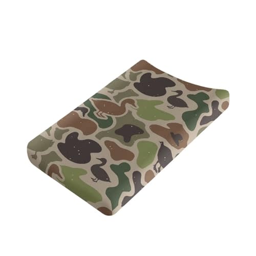 Duck Changing Pad Cover for Baby Camo Hunting Diaper Change Table Covers Easy to Install Cradle Mattress Sheets Nursery Decor