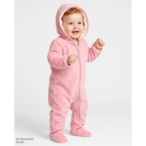 Baby Girls Faux Fur Bunting - Pink