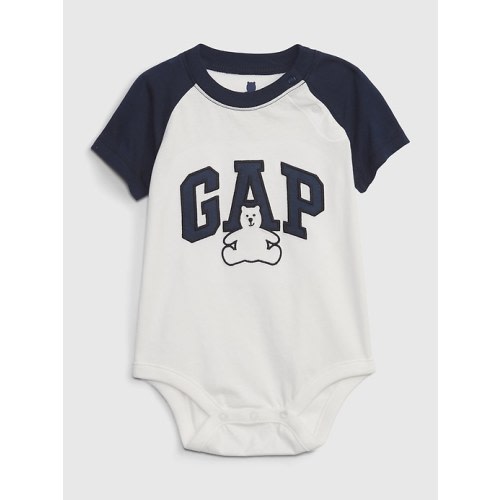 Baby 100% Organic Cotton Mix and Match Gap Logo Bodysuit in new off white, size: 3-6 M