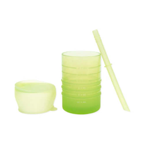 3-in-1 Silicone Toddler Sippy Cup w/ Straw & Lid in Sage | Bumkins