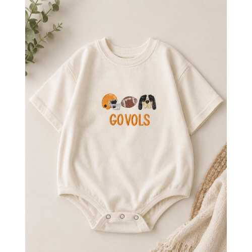 Embroidered GO VOLS Bubble Onesie/ Shirt / Tennessee Football / Personalized Game Day Apparel