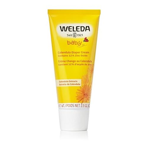 Weleda Baby Calendula Diaper Cream, 2.8 Fluid Ounce, Plant Rich Protection with Calendula, Chamomile, Sweet Almond Oil, Lanolin and Zinc Oxide - 2.8 Ounce (Pack of 1)