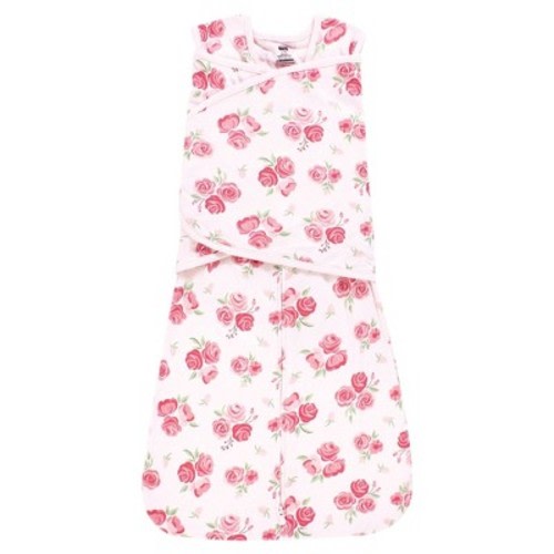 Hudson Baby Infant Girl Convertible Swaddle Sleep Sack, Blush Rose, 0-3 Months
