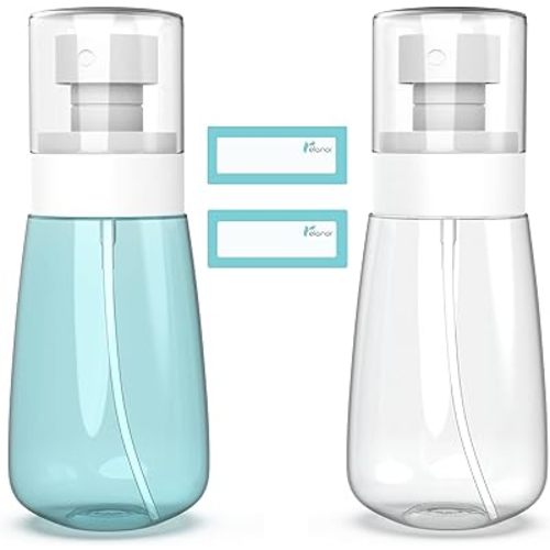 Pack 2 Small Spray Bottle Travel Size 3.39oz/100ml - Fine Mist Mini Empty Spray Bottles - Leak Proof - for Toners, Face & Hair Mist