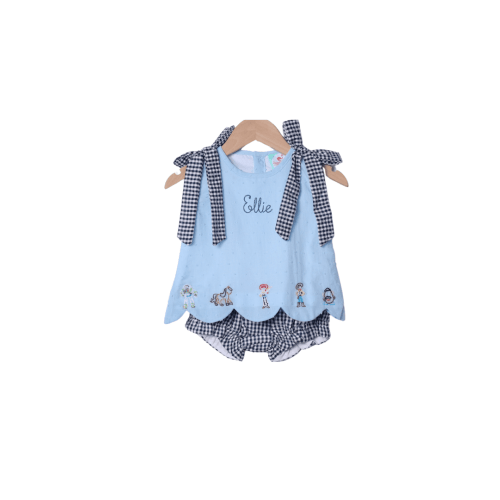 Shadow Embroidered Cowboy Friends Bloomer Set