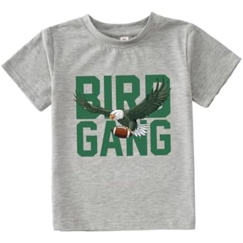 Toddler Girl Boy Game Day Football T-Shirt Sundays are for The Birds Shirt Short Sleeve Kids Sports Fans Tee Top