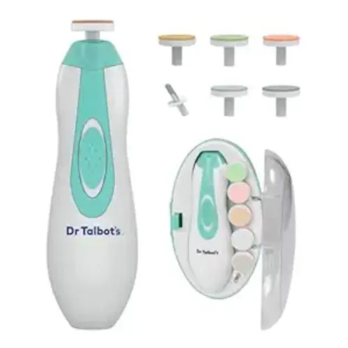 Dr. Talbot's Electric Nail Trimmer for Babies - Baby Nail File with LED Light and Storage Case - 3+ Months