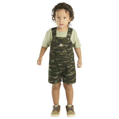 Carhartt Short-Sleeve T-Shirt and Canvas Printed Camo Shortalls Set for Toddlers