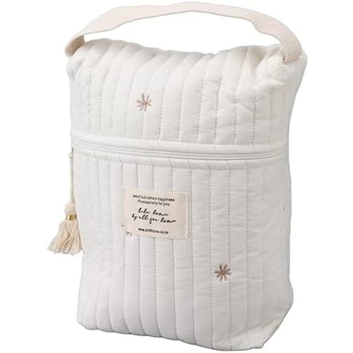 Diaper Bag Organizing Pouches, Mini Diaper Bag Quilted Cotton Cute Diaper Bag Multifunction Maternity Bag Diaper Bag Tote Baby Stroller Zipper Bag for Bottle Wipes Pacifier (Stars)