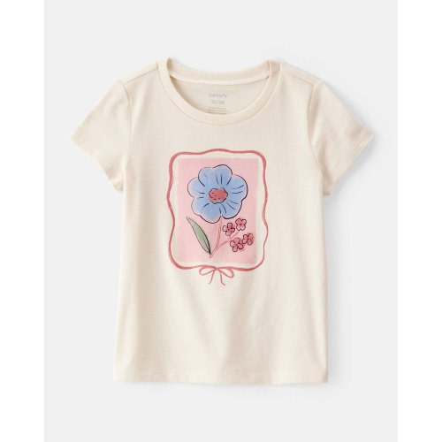 Toddler Girl Flower Short-Sleeve Graphic Tee - Ivory | Carter's