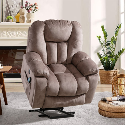 Red Barrel Studio® Aledo 41'' Oversized Power Lift Chair - Heated Massage Electric Recliner with Hidden Cup Holders, USB Port & Super Soft Padding & Reviews | Wayfair
