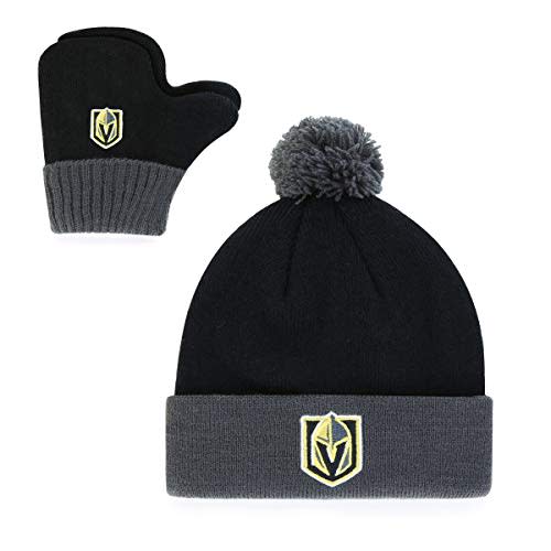 OTS NHL Infant Pow Pow Knit Cap & Mittens Set