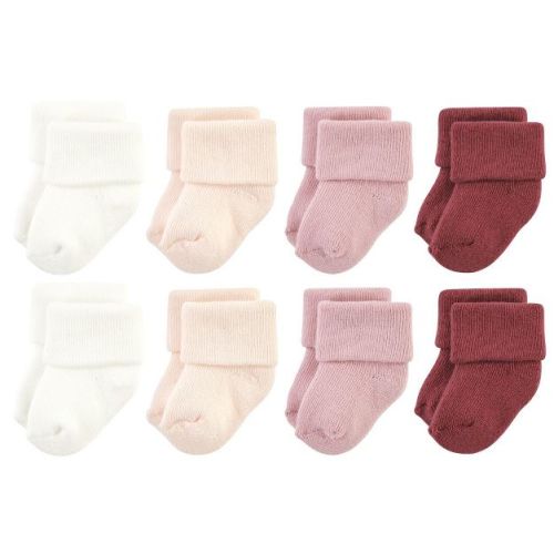 Hudson Baby Infant Girl Cotton Rich Newborn and Terry Socks, Solid Blush Pink, 6-12 Months