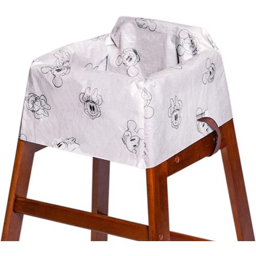 J.L. Childress Disney Baby Disposable Restaurant High Chair Covers - Baby Travel Accessory for Kids & Toddlers, Individually Wrapped, Covers All Surfaces - 12 Count, Mickey & Minnie