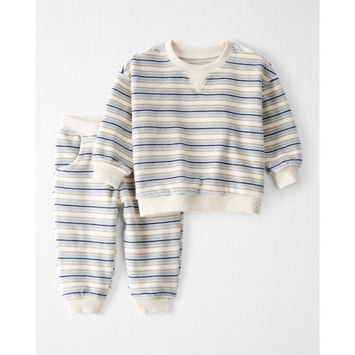 Baby 2-Piece Organic Cotton Velour Set in Stripes - Little Planet | Carter's