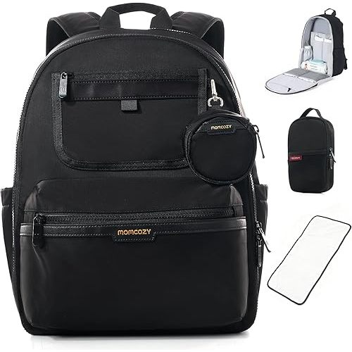 Momcozy Urban Diaper Bag Backpack - Stylish, Durable & Waterproof Baby Bag with Multi-Pockets, Laptop Compartment, Changing Pad & Stroller Straps, Travel Baby Essentials for Moms,Dads,Work, Maternity