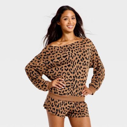 Women's Off The Shoulder Peachy Soft Fleece Crewneck Sweatshirt - Wild Fable™ Brown XL