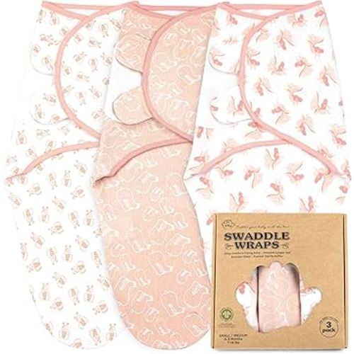 Bublo Baby Swaddles for Newborns – 3-Pack Infant Swaddles 0-3 Months – Adjustable Newborn Swaddle Sleep Sack – Soft Organic Cotton Baby Wrap for Safe & Cozy Sleep