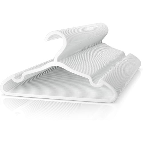 Plastic Kids Hangers - 50 Pack Non-Slip Baby Clothes Hangers for Closet, Toddler & Newborn Clothing Pants, Skirts, Coats (White)