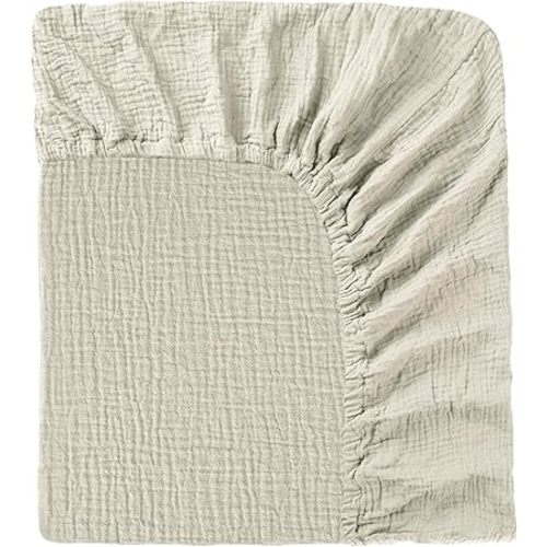 Muslin Crib Sheet – 100% Cotton Baby Fitted Sheet for Boys & Girls, Ultra Soft & Breathable, Snug Fit with 360° Elastic, Fits Standard Crib Mattress 28" x 52" & Toddler Beds.