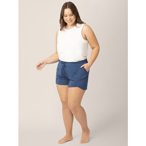 Bamboo Maternity & Postpartum Lounge Short | Slate Blue - Kindred Bravely