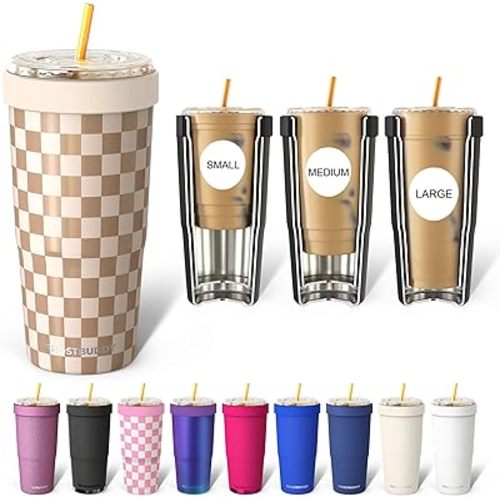 Frost Buddy Togo Buddy 30 oz Stainless Steel Vacuum Insulated Tumbler To Go Coffee Cup – Iced Coffee Cups, Iced Coffee Sleeve, Travel Mug, Thermal Cup for Hot & Cold Drinks, Dunkin Cup (Gingerbread)