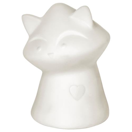 LURIGA LED night light - white, raccoon - IKEA