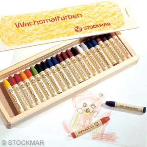 Stockmar 24 Stick Crayons in Wooden Box | Art and Crafts- Blue Otter Toys