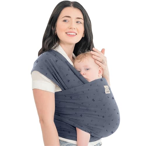 KeaBabies Baby Wrap Carrier - All in 1 Original Baby Carrier Newborn to Toddler Sling, Easy to Wear, Hands Free Bonding, Lightweight, Breathable Infant Wraps (Planets)