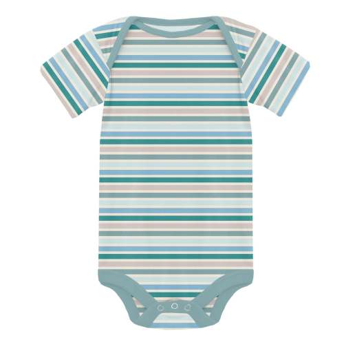 Print Short Sleeve One Piece in Lakeside Stripe