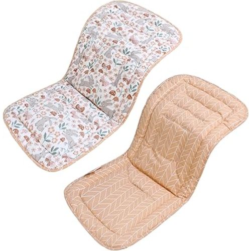 Baby Stroller Cushion,Infant Car Seat Insert-Reversible Universal Breathable and Soft Newborn seat Liner for Stroller,100% Cotton Seat Pad Liner for Newborns-34x78cm,1 Pack(Rabbit)