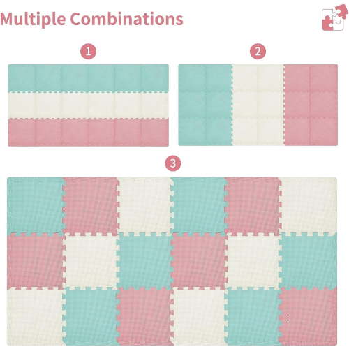 Laitimia, Baby Play Mat, Foam Puzzle Tiles, 18 Pieces Blue